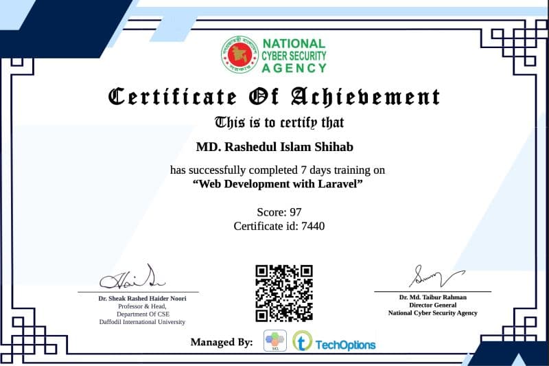 Laravel Course Certificate